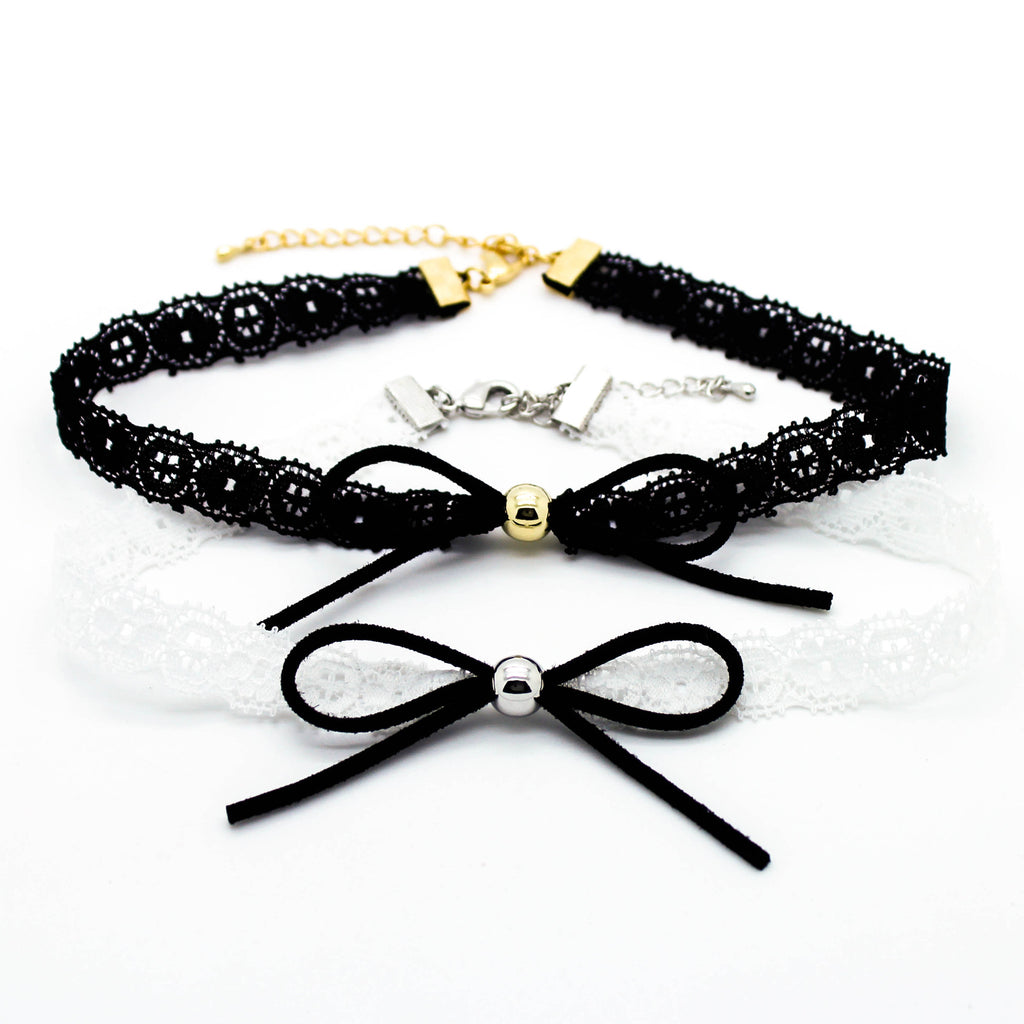 Bow lace choker necklace