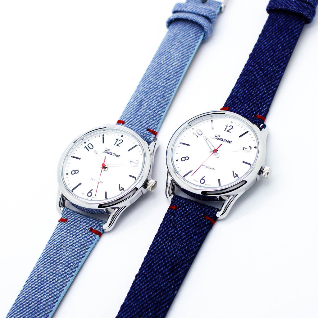 Denim strap watch (2 colors)