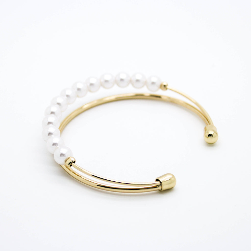 Pearl bar bangle bracelet