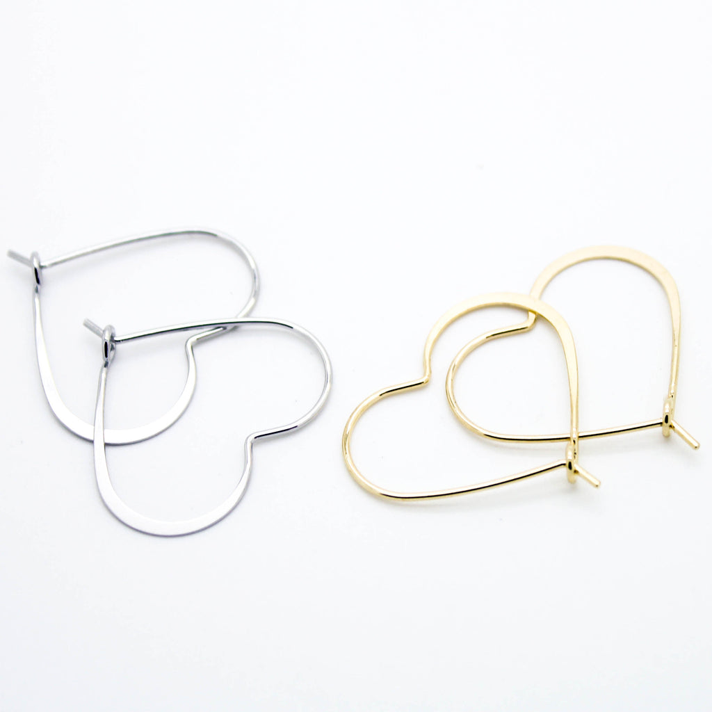 Heart hoop ring (2 colors)