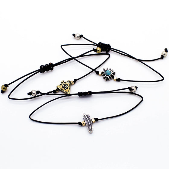 Antique charm bracelet set
