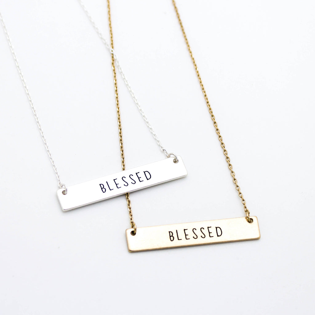 Blessed bar necklace