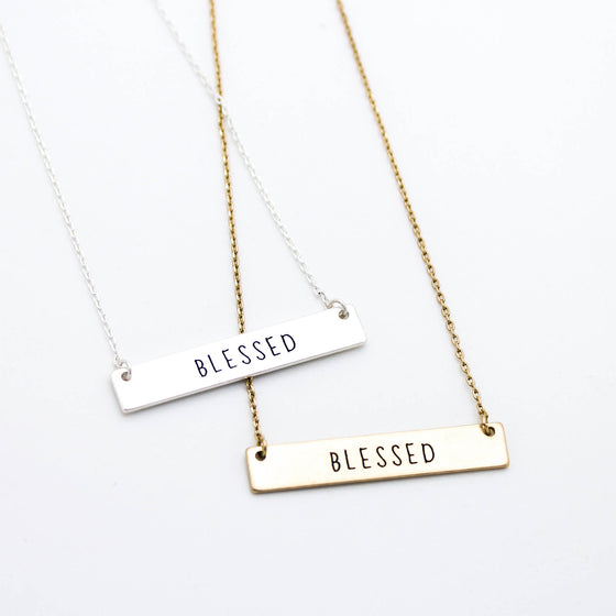 Blessed bar necklace