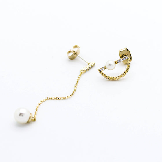 Unique pearl drop earrings set