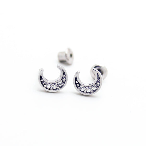 Moon sterling silver earrings