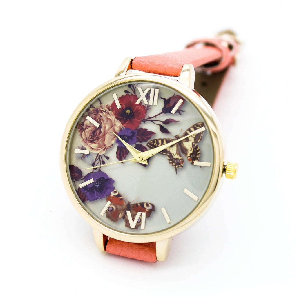 Butterfly garden strap watch (4 colors)