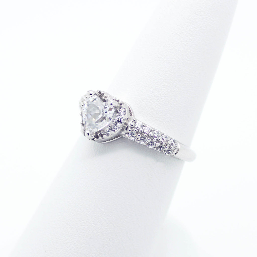 Heart sterling silver ring