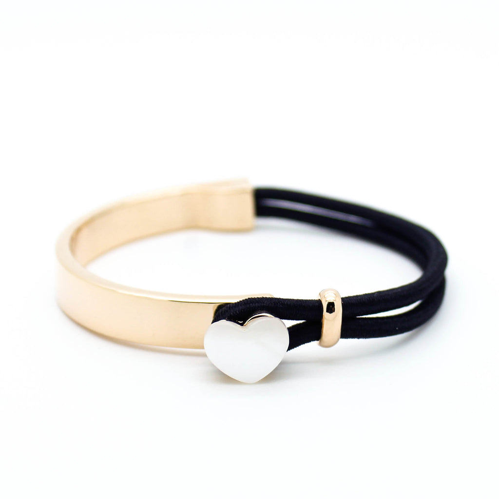 Heart elastic bangle bracelet