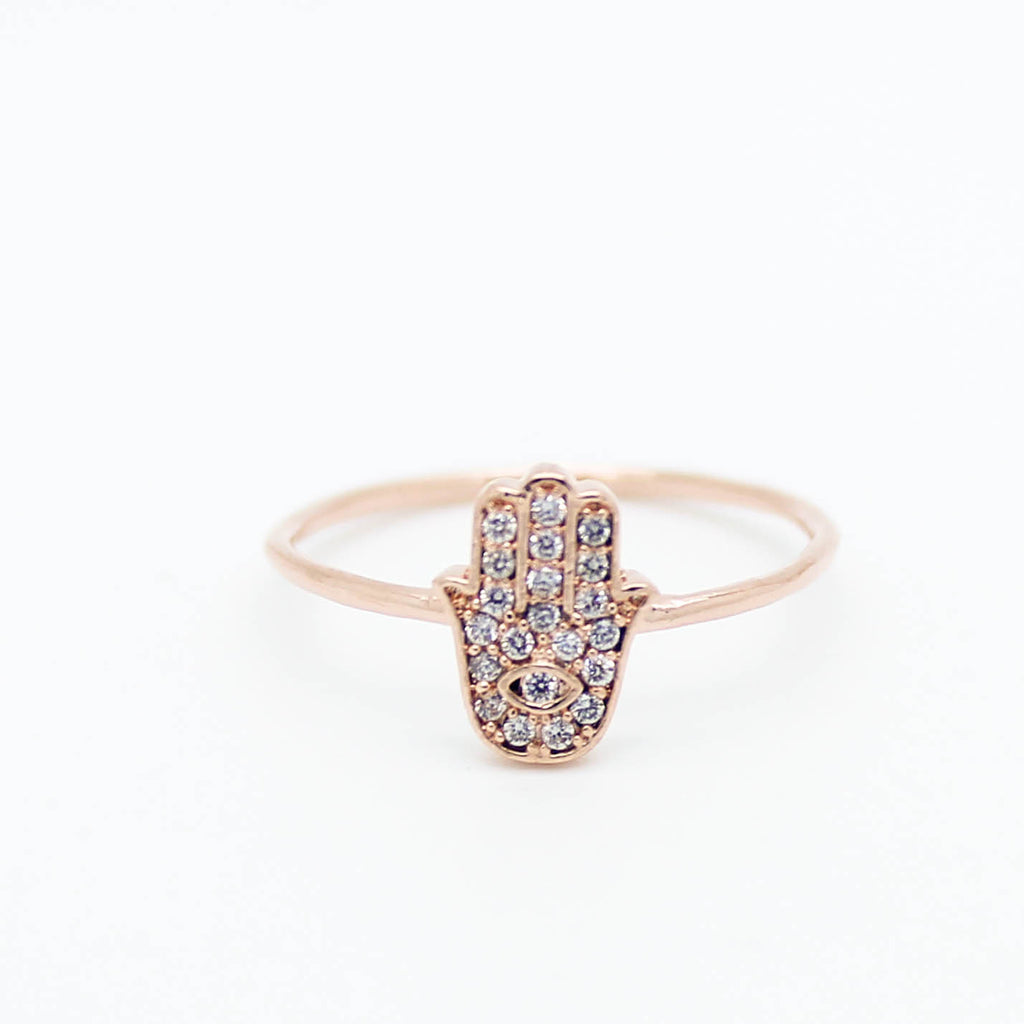 Hamsa hand stone ring (3 colors)