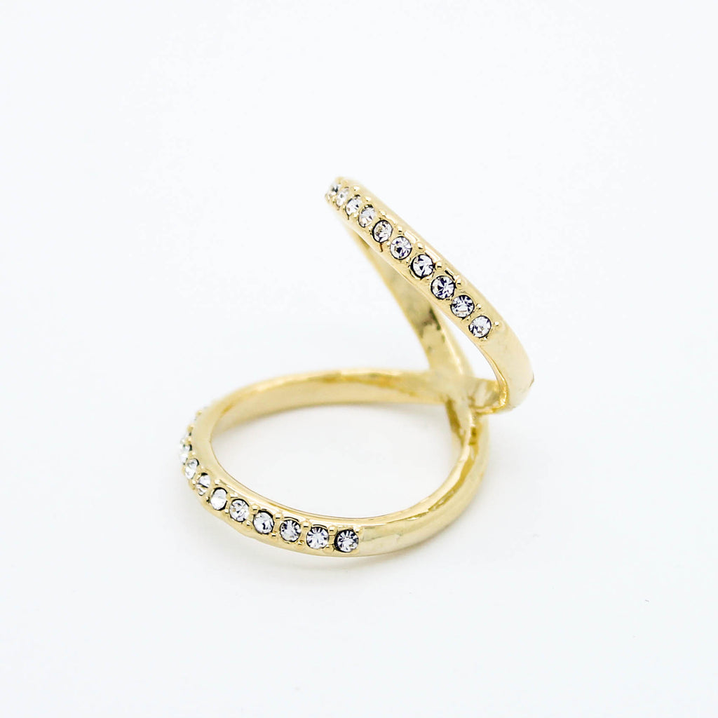 Double wire knuckle, midi ring