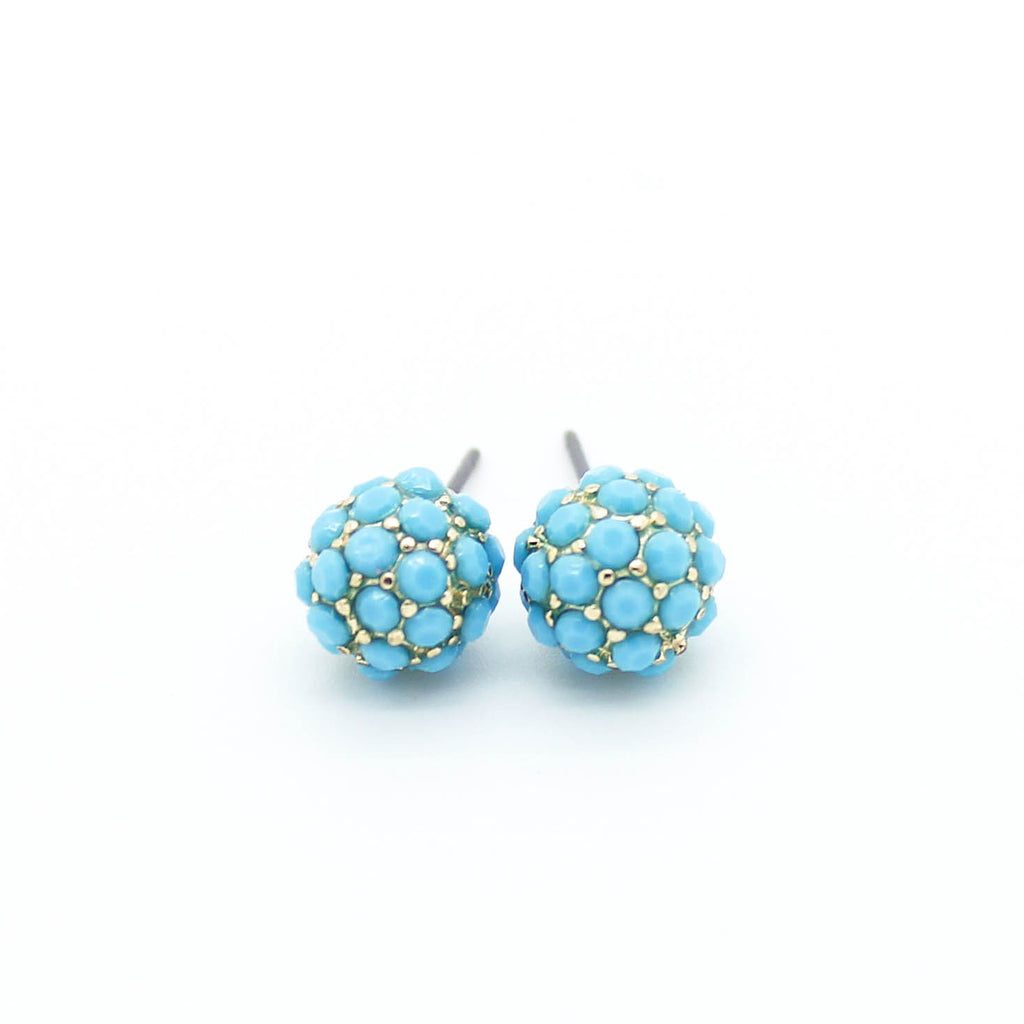 Pave ball earrings