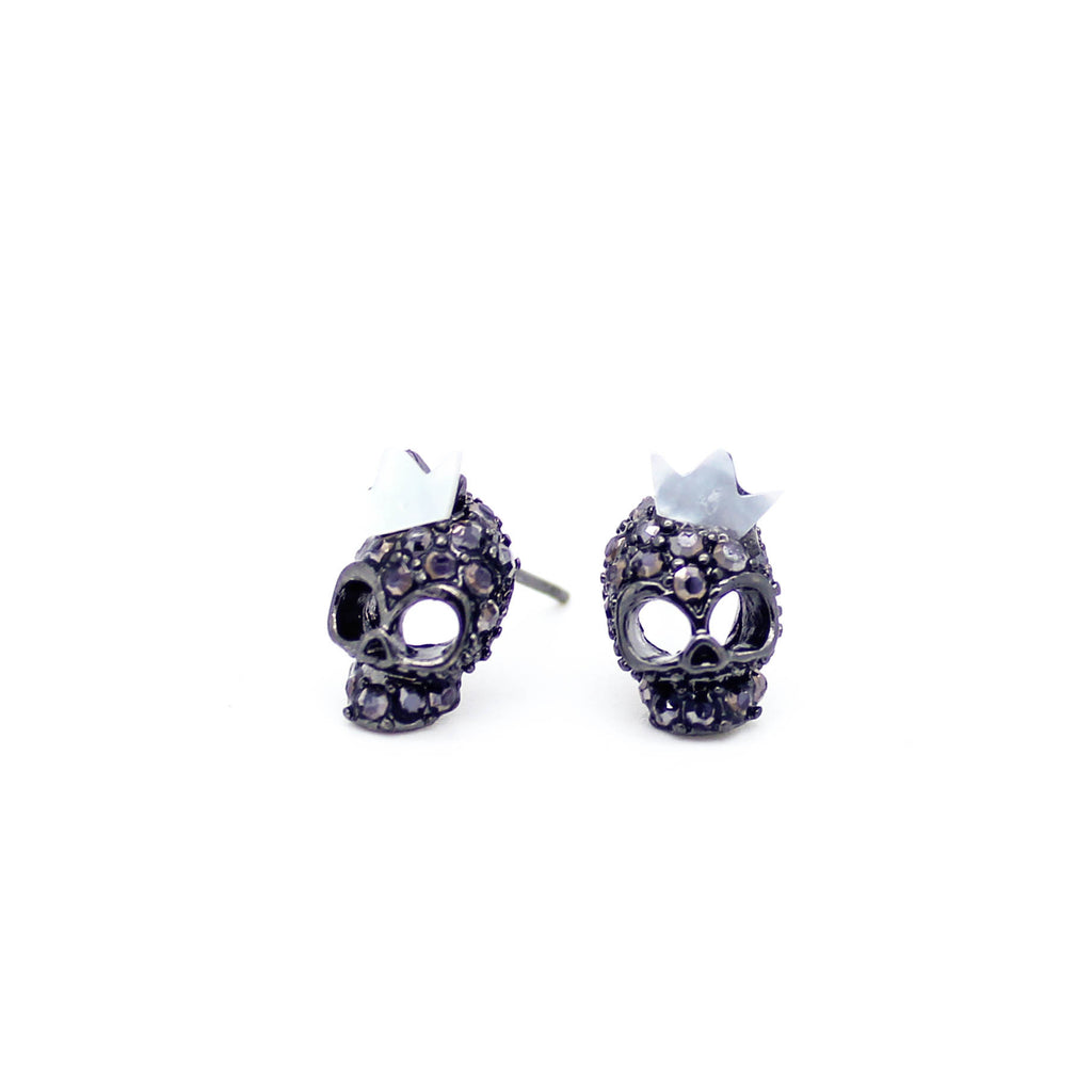 Skull crown earrings