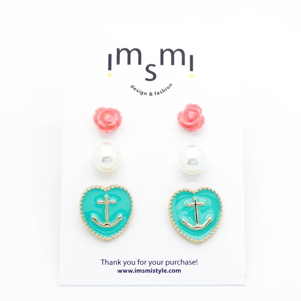 Anchor earrings set