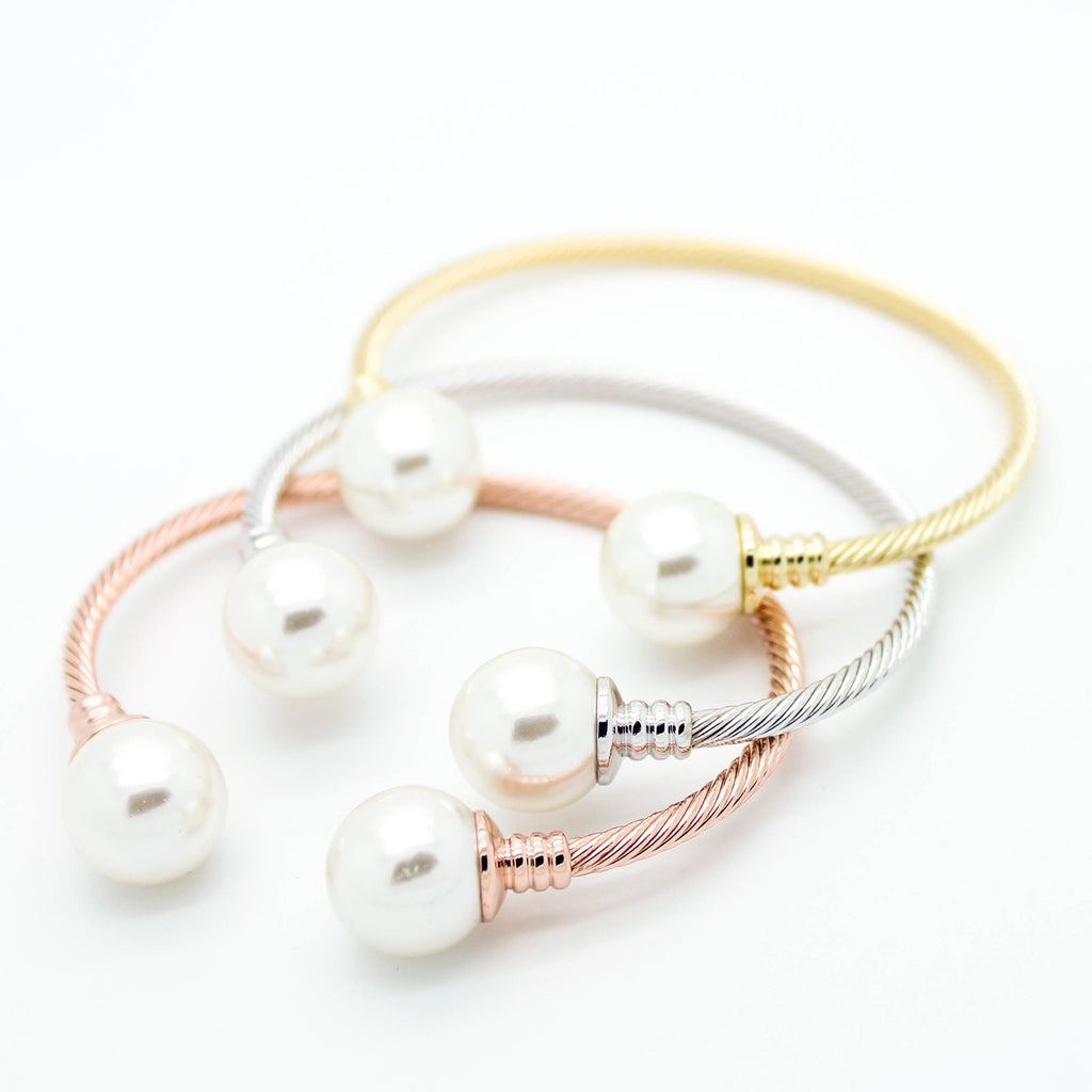 Pearl bangle bracelet