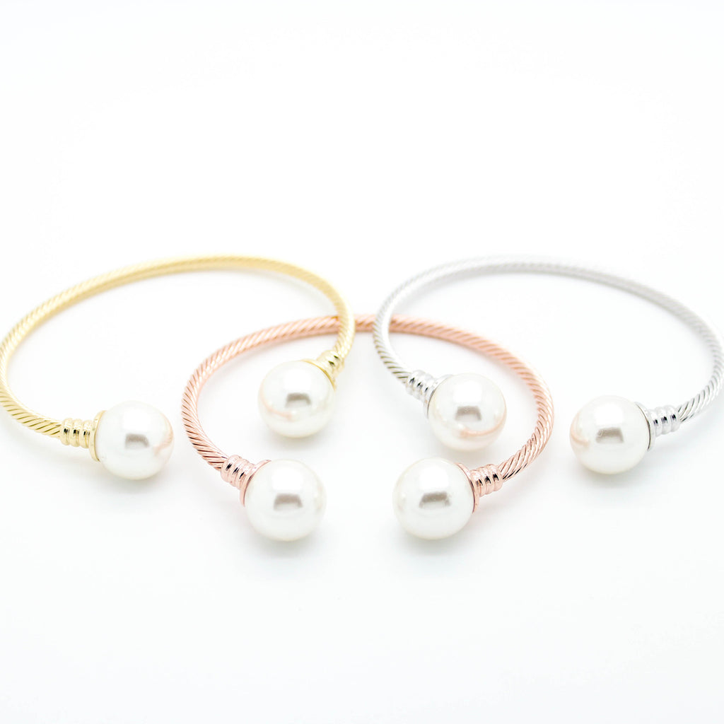 Pearl bangle bracelet