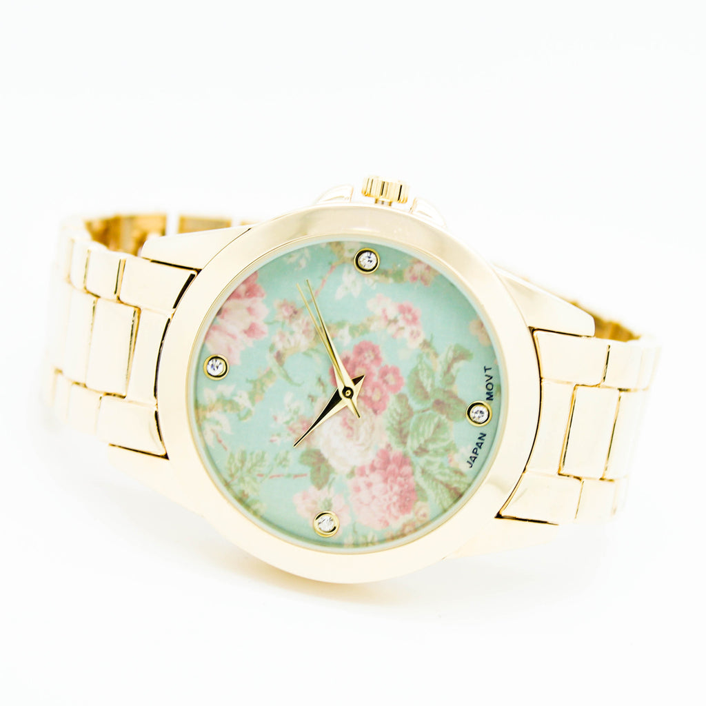 Flower metal watch (3 colors)