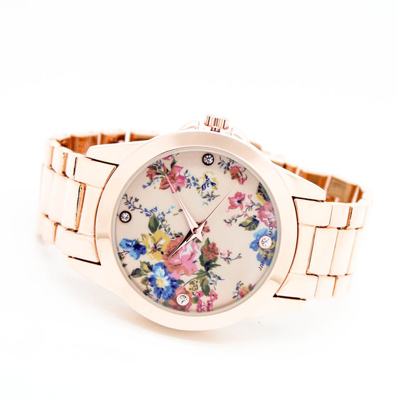 Flower metal watch (3 colors)