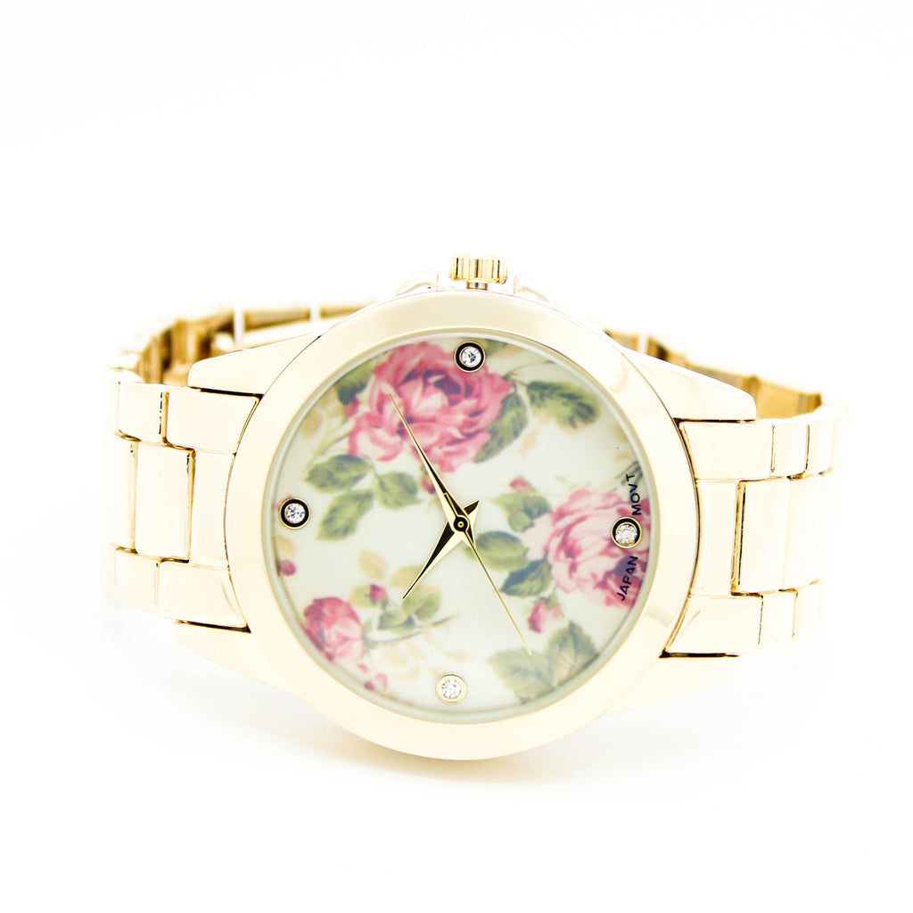 Flower metal watch (3 colors)
