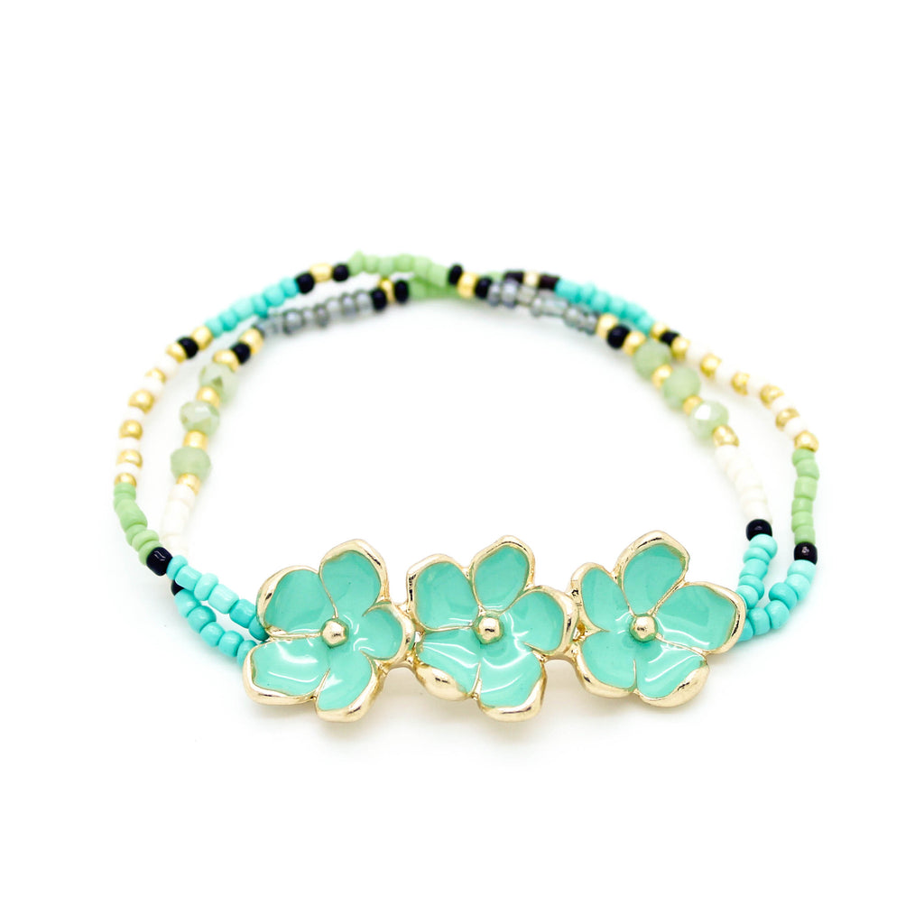 Flower beads bracelet