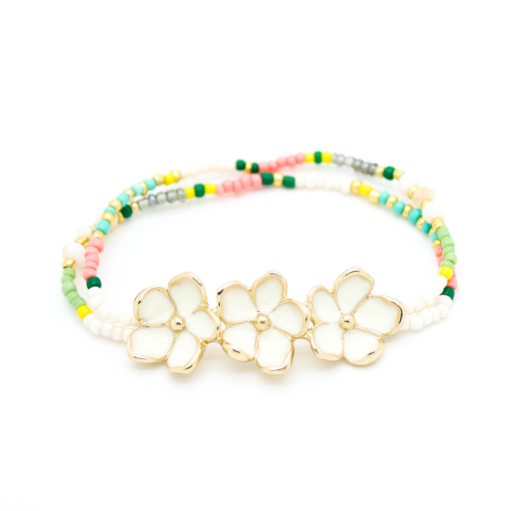 Flower beads bracelet