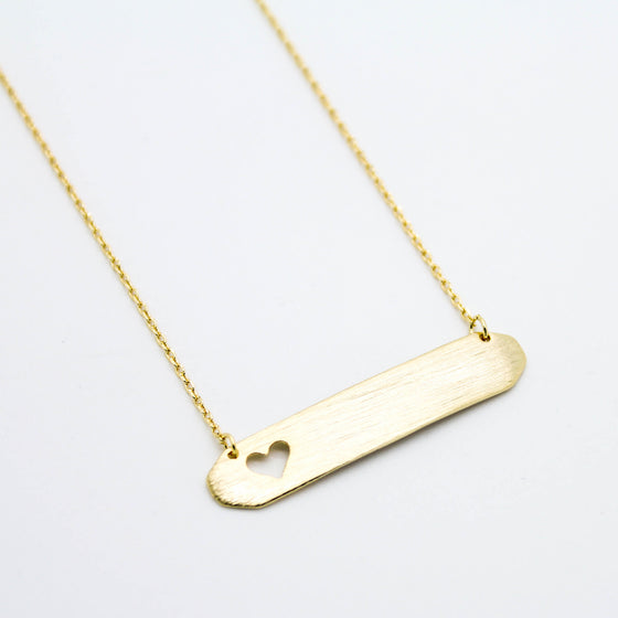 Heart bar necklace