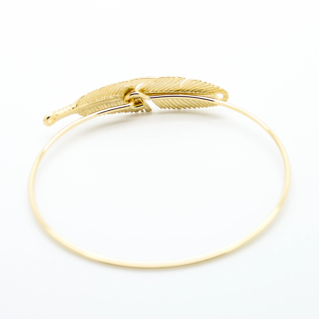 Feather bangle bracelet