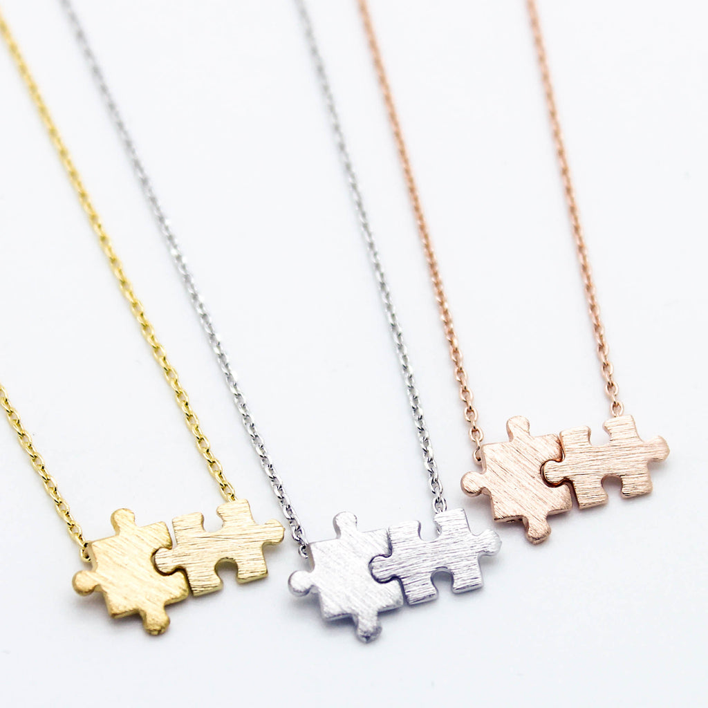 Puzzle pieces necklace