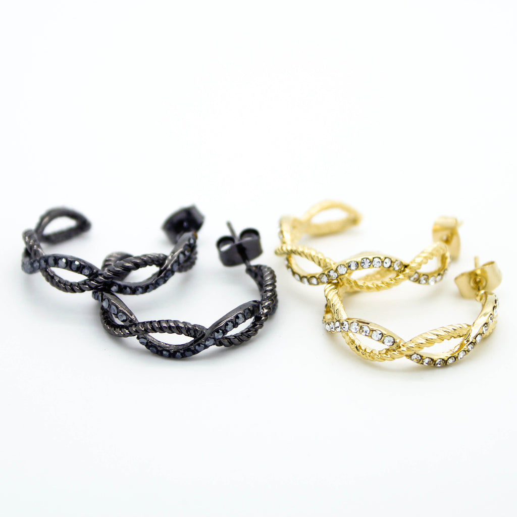 Infinity hoop earrings
