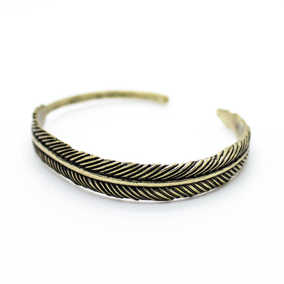 Feather bangle bracelet