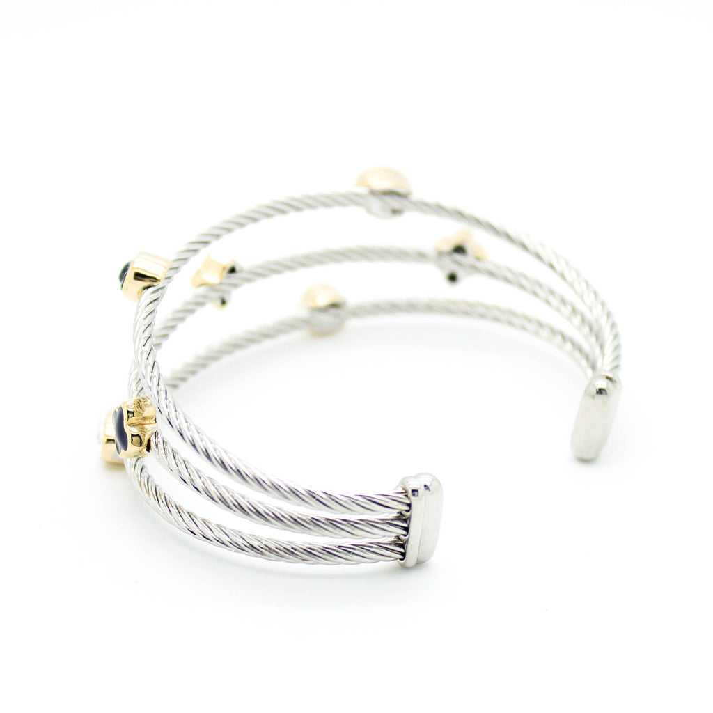 Multi wire stone bracelet