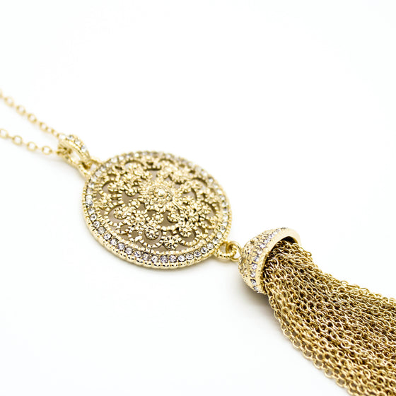 Glam tassel long necklace