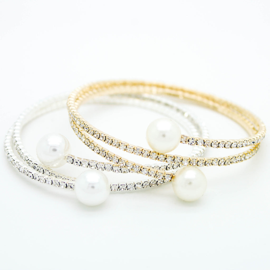 Pearl bangle bracelet