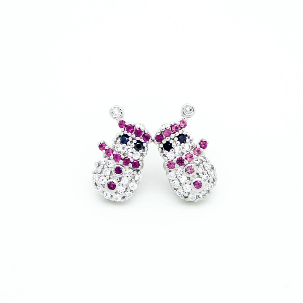 Snowman sterling silver earrings