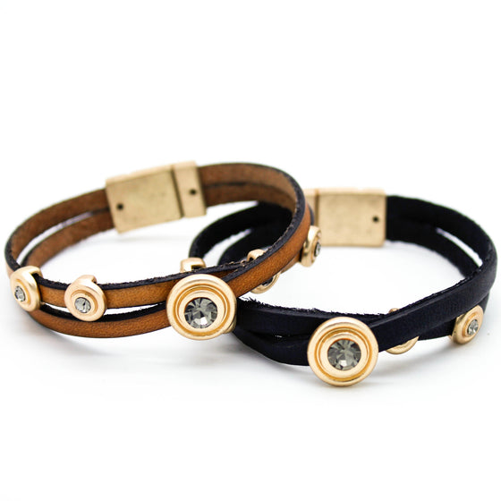 Circles leather bracelet