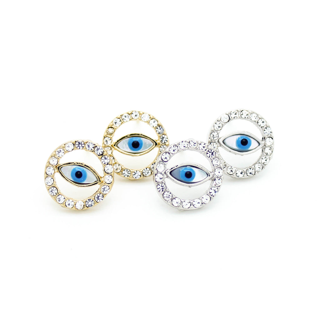 Evil eye crystal earrings