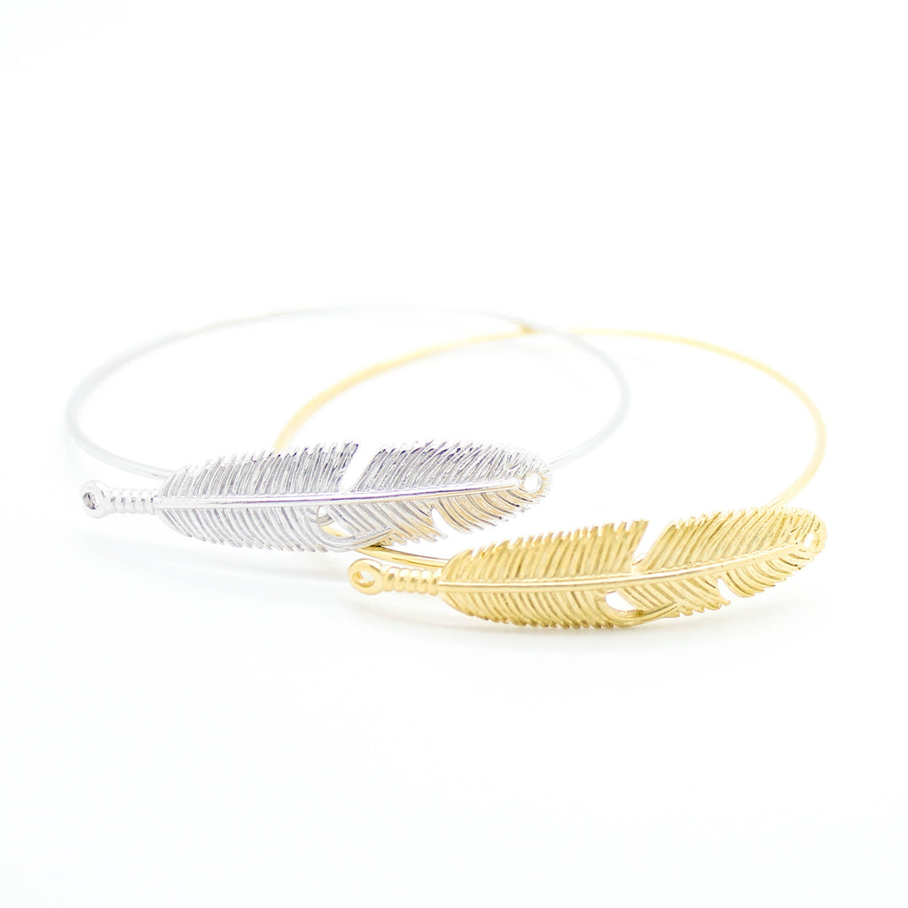 Feather bangle bracelet