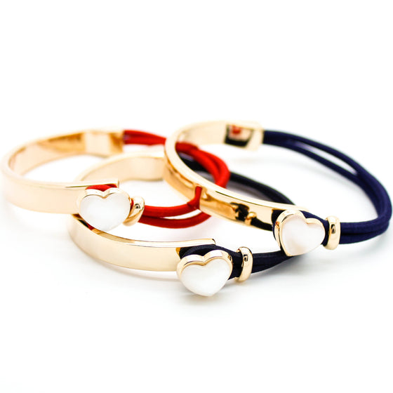 Heart elastic bangle bracelet