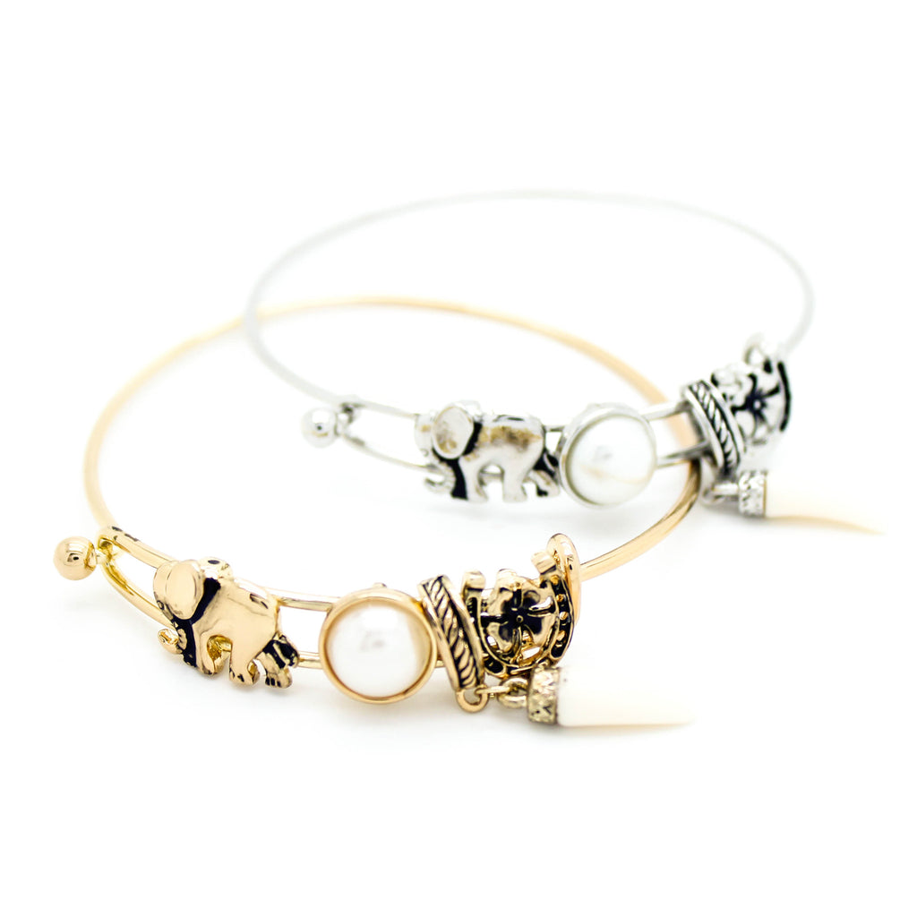 Elephant lucky bangle bracelet