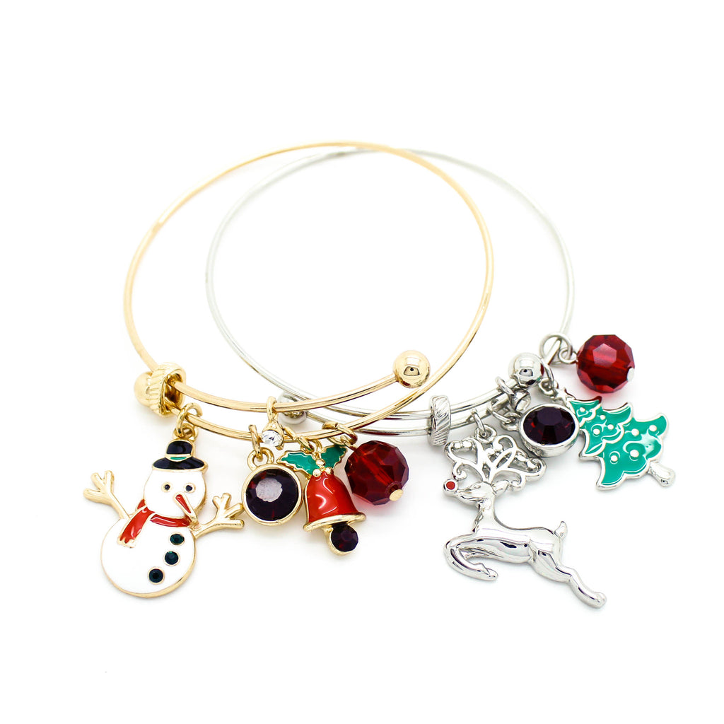 Christmas charms bangle bracelet