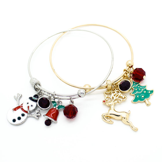 Christmas charms bangle bracelet
