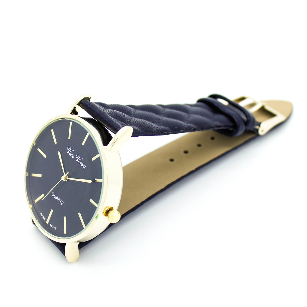 Quilted strap watch (3 colors)