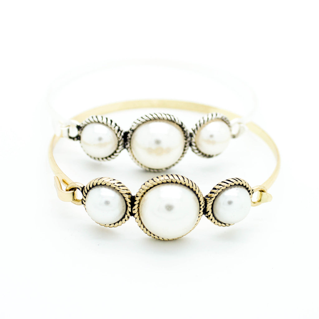Pearl bangle bracelet