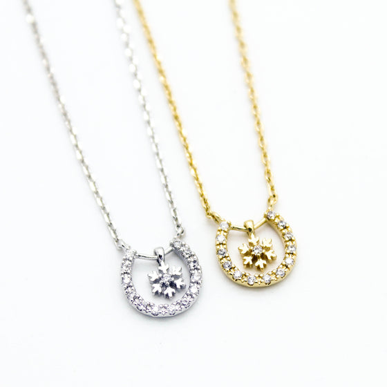 Horseshoe snowflake necklace