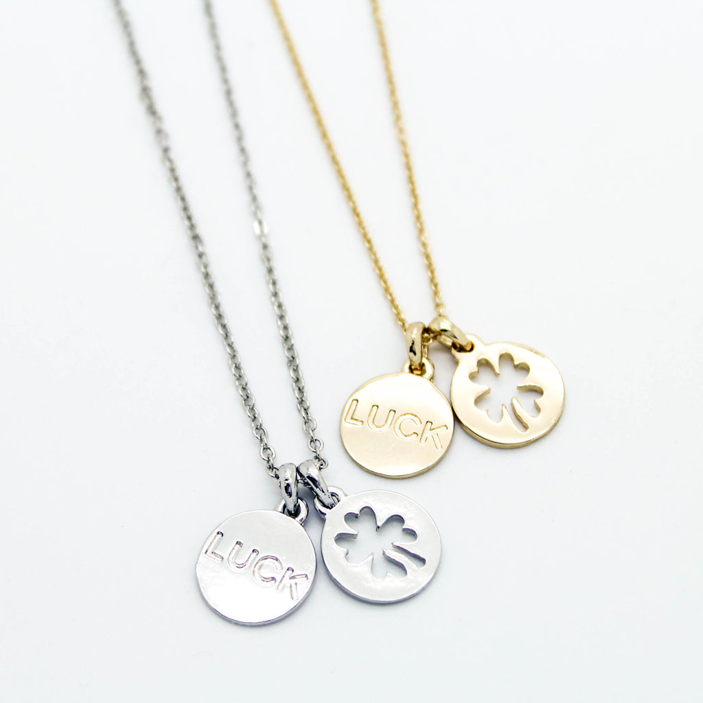 Clover luck charm necklace