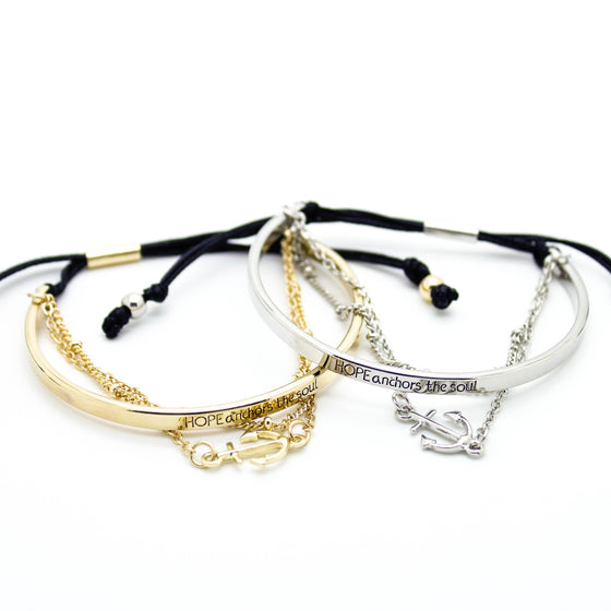 Hope anchors the soul bracelet
