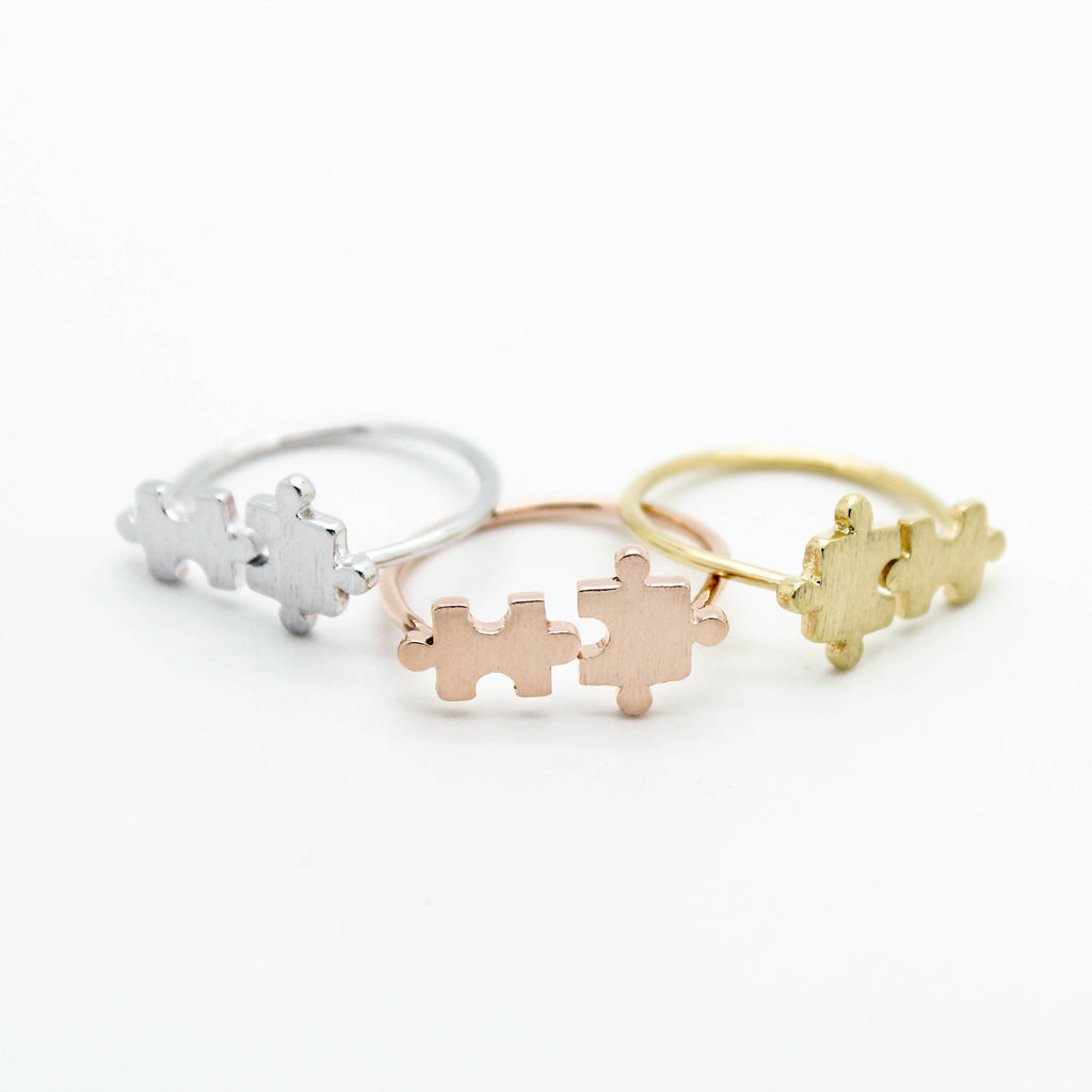 Puzzle pieces ring