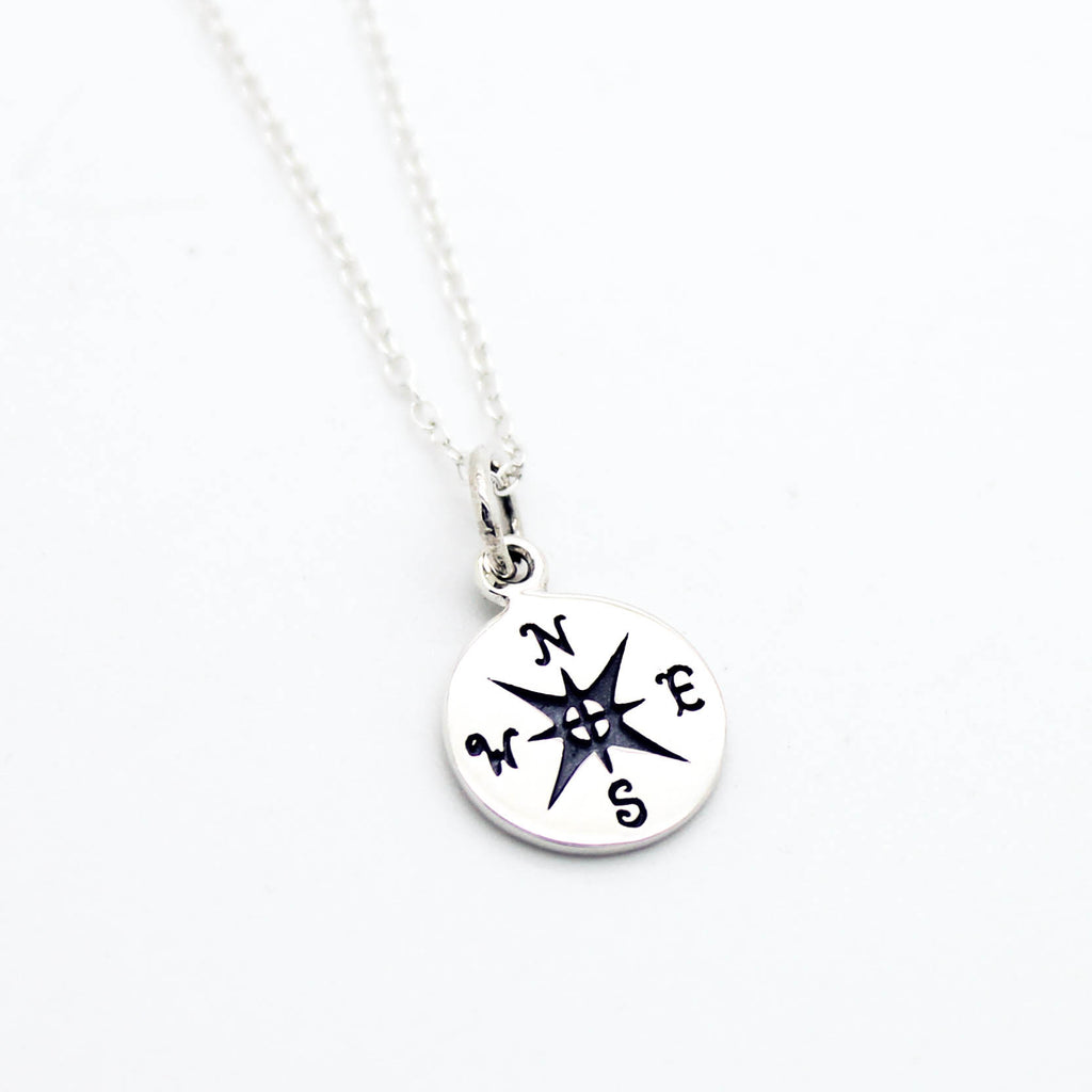 Compass sterling silver necklace