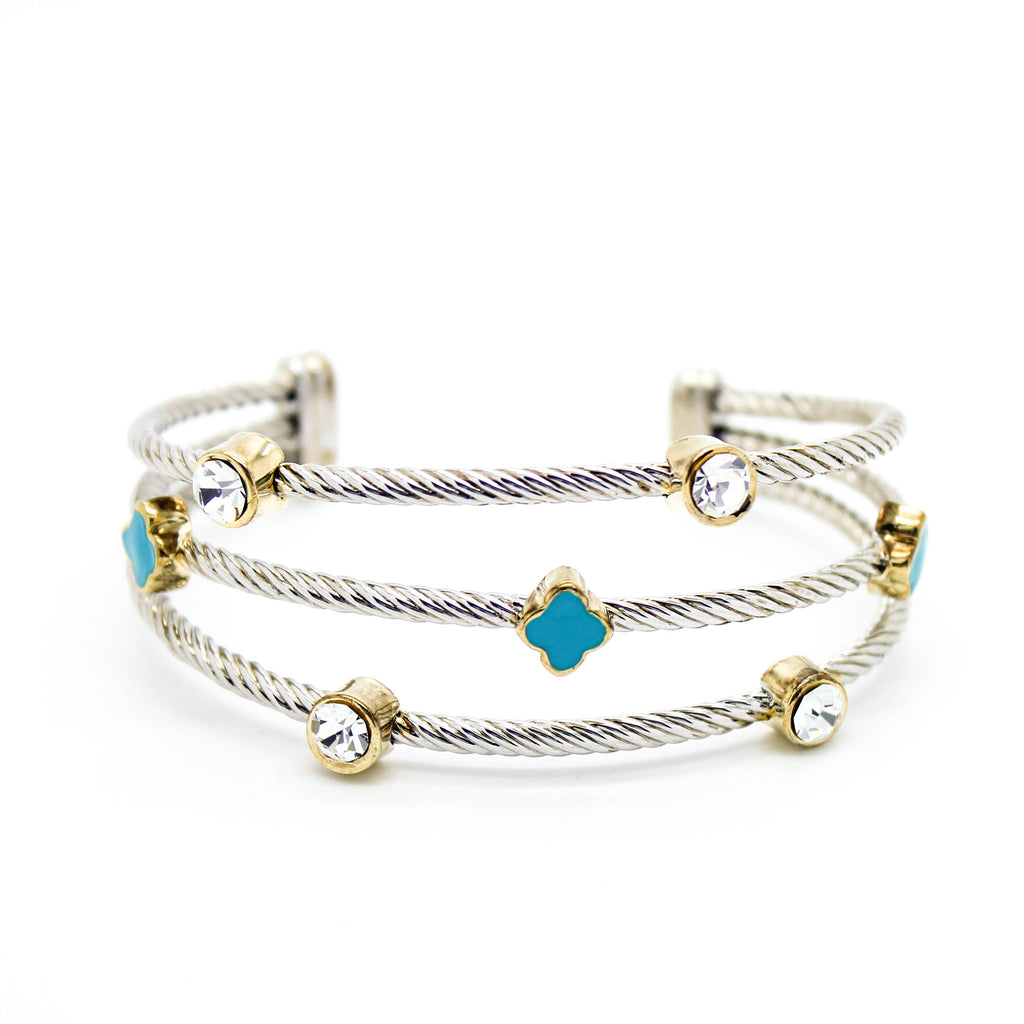 Multi wire stone bracelet