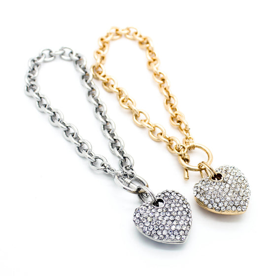 Heart charm bracelet