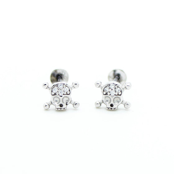 Skull sterling silver earrings